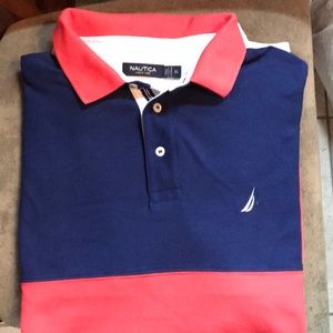 Men’s Nautica polo xl very nice blue/ice pink sho
